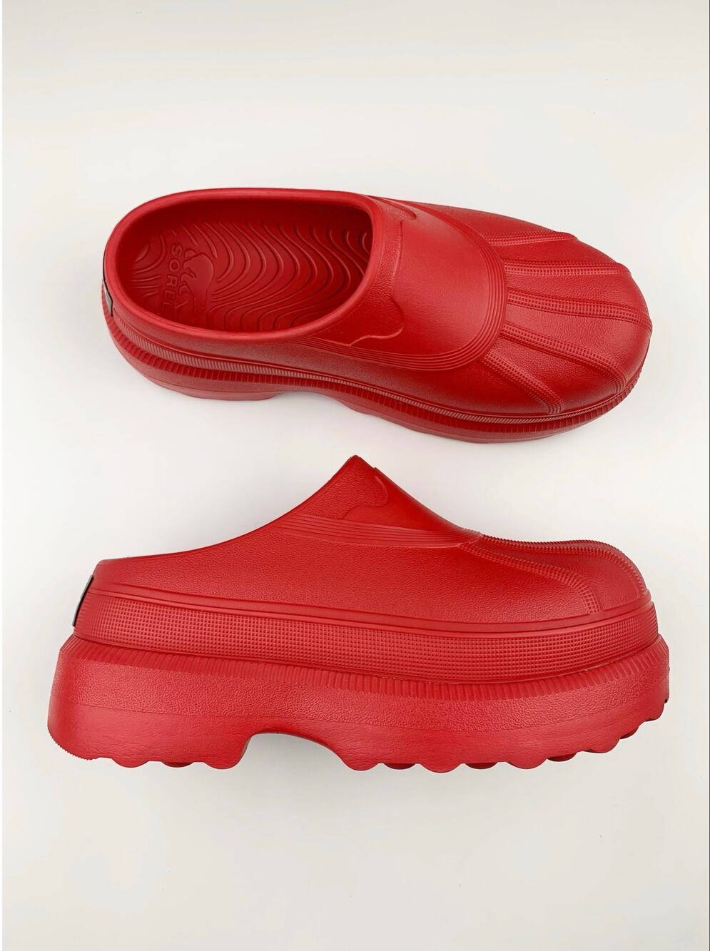 Sorel Caribou Clogs Red Platform Chunky Slip On Shoes Waterproof Women's 8